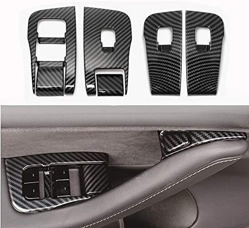 Tesla Model 3 / Y Window & Door Switch Covers(14 Pieces - Carbon Fibre Pattern)