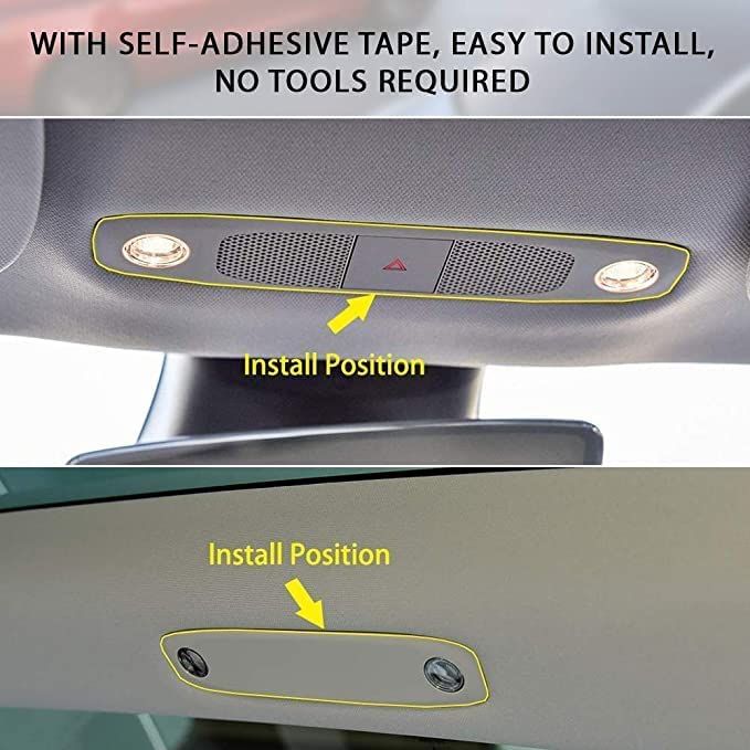 AuthEssentials Carbon Fiber Interior Reading Light Cover Trim for Tesla Model 3 2017-2022, Model Y Car Accessory