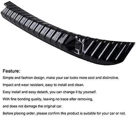 AuthEssentials Auto Accessories Exterior for Tesla Model 3 2017-2022 Car Stainless Steel Trunk Guard Rear Bumper Protector Guard (Brushed Carbon) (Black)