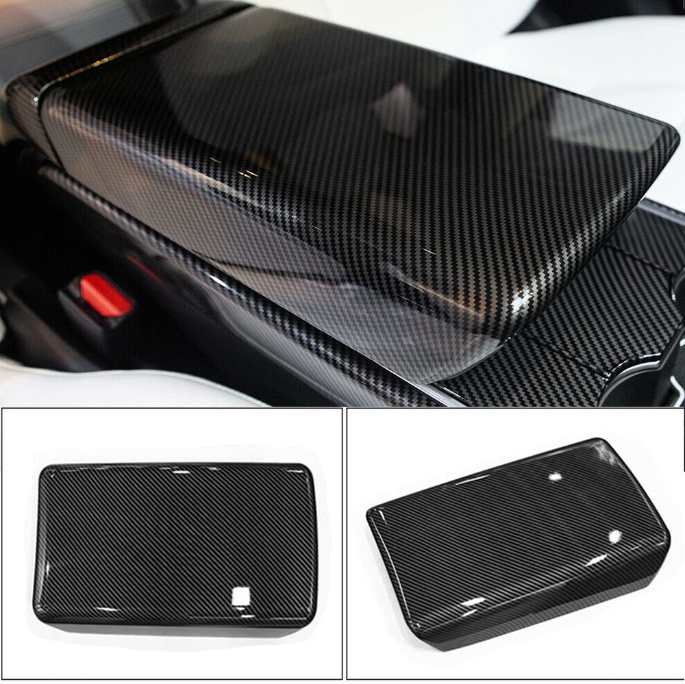 Tesla Model 3 & Y Armrest Overlay - Carbon Fiber Pattern