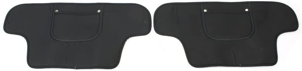 AuthEssentials Tesla Model 3 Model Y Model S LR/Plaid Leather Seat Back Kick Protectors Kick Mats Black Set of 2