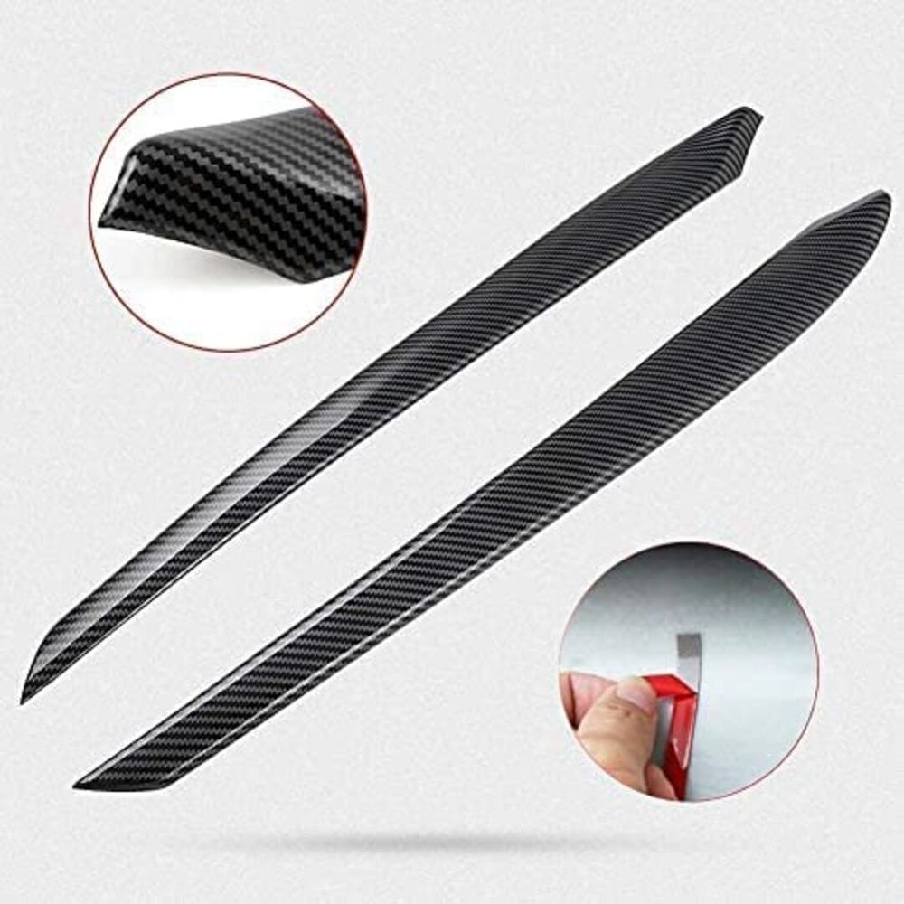 AuthEssentials 2Pcs ABS Carbon Fiber Inner Front Door Panel Armrest Cover Trim Interior Decoration Compatible for Latest 2021 Tesla Model 3 Model Y (White)