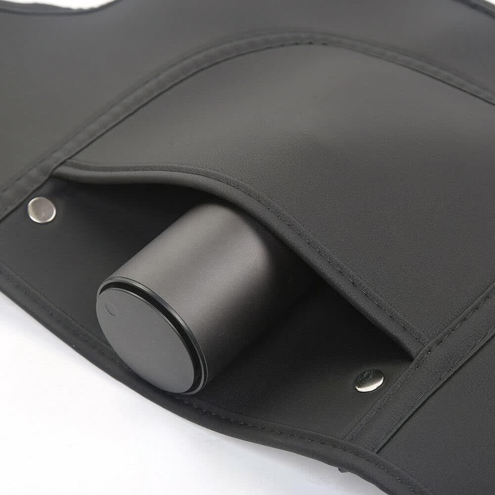 AuthEssentials Tesla Model 3 Model Y Model S LR/Plaid Leather Seat Back Kick Protectors Kick Mats Black Set of 2
