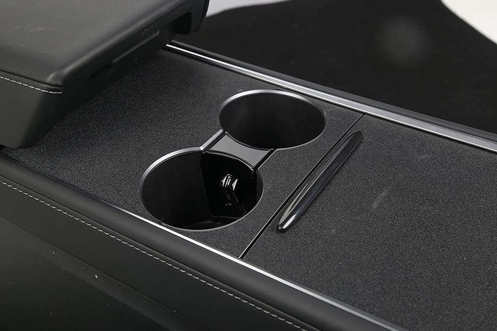 Tesla Model 3/Y Cup Holder Limiter Insert - Glossy Black