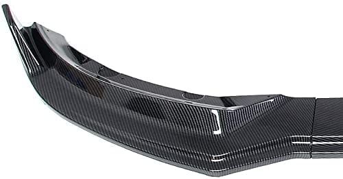 AuthEssentials-Front Lip for 2016-2020 Tesla Model 3, ABS Painted Carbon Fiber Coating Front Bumper Spoiler - 3pcs