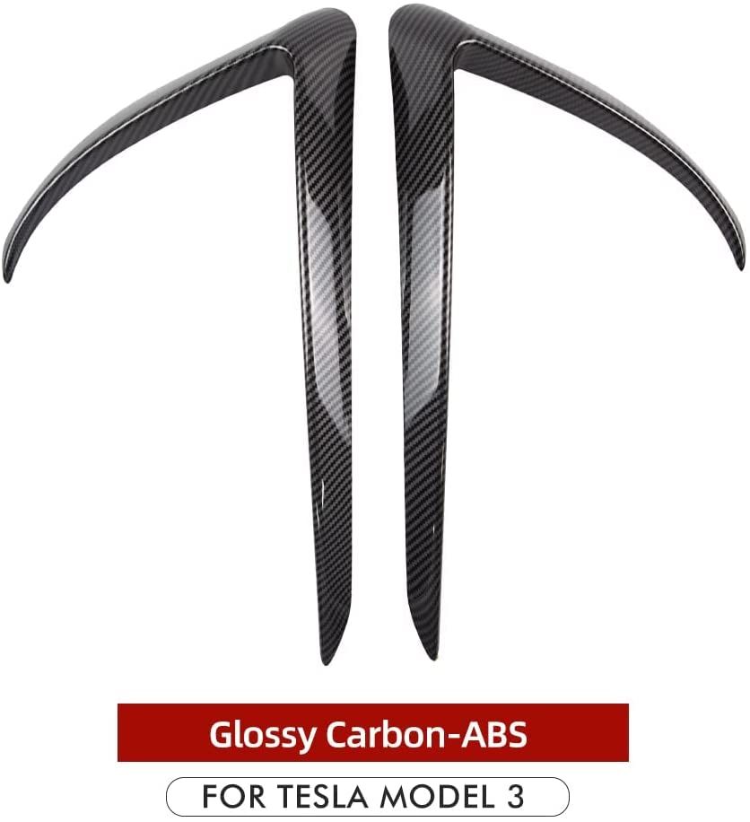 Tesla Model 3 Front Fog Light Trim Cover-Glossy Carbon
