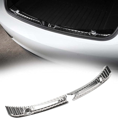 AuthEssentials Auto Tesla Model 3 2017-2022 Car Stainless Steel Trunk Guard Rear Bumper Protector Guard (Silver)