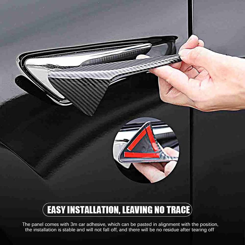 TESLA MODEL S/3/X/Y CARBON FIBRE PATTERN SIDE CAMERA FULL COVERS