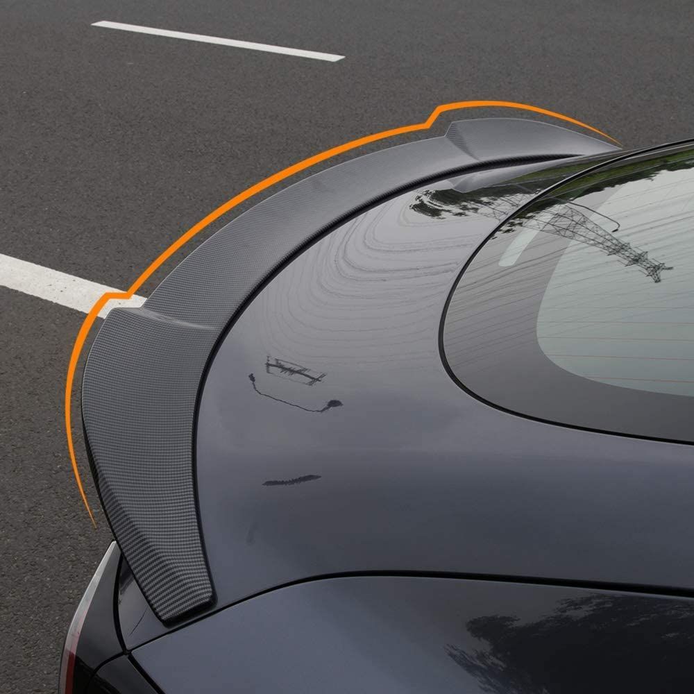 AuthEssentials-Fit Tesla Model 3 Spoiler Wing Sport Cars Rear Spoiler Car Styling Kits for Tesla Model 3 Accessories (Carbon Fiber Pattern )