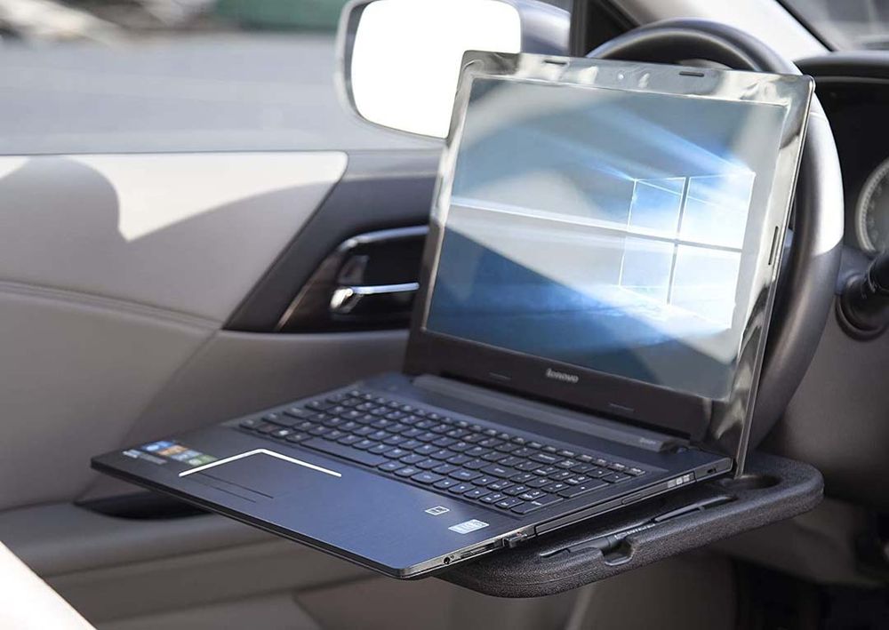 Steering wheel tray table