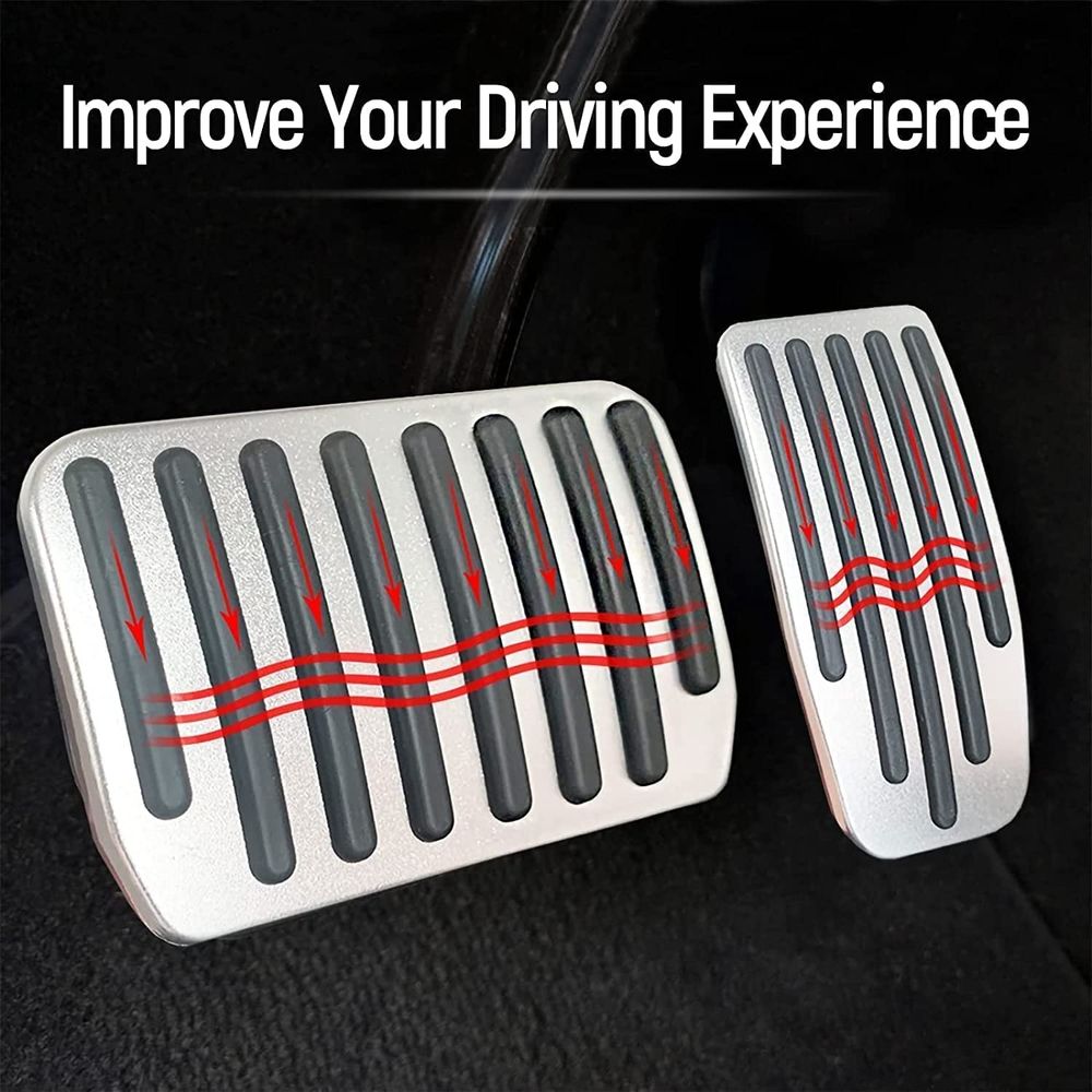 Tesla Model 3 Y Foot Pedal Covers (Silver)