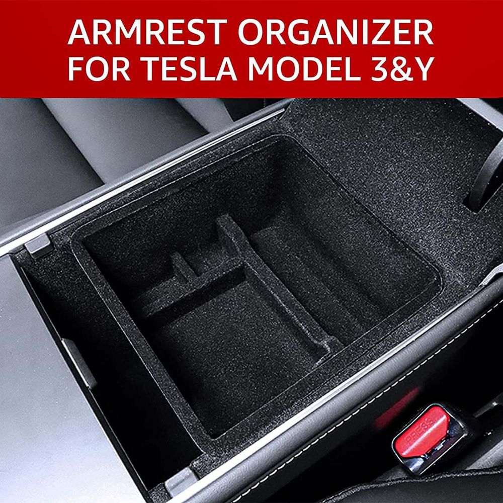 Tesla Model 3/Y  Rear Cup Holder Cover (Carbon Fiber Pattern )