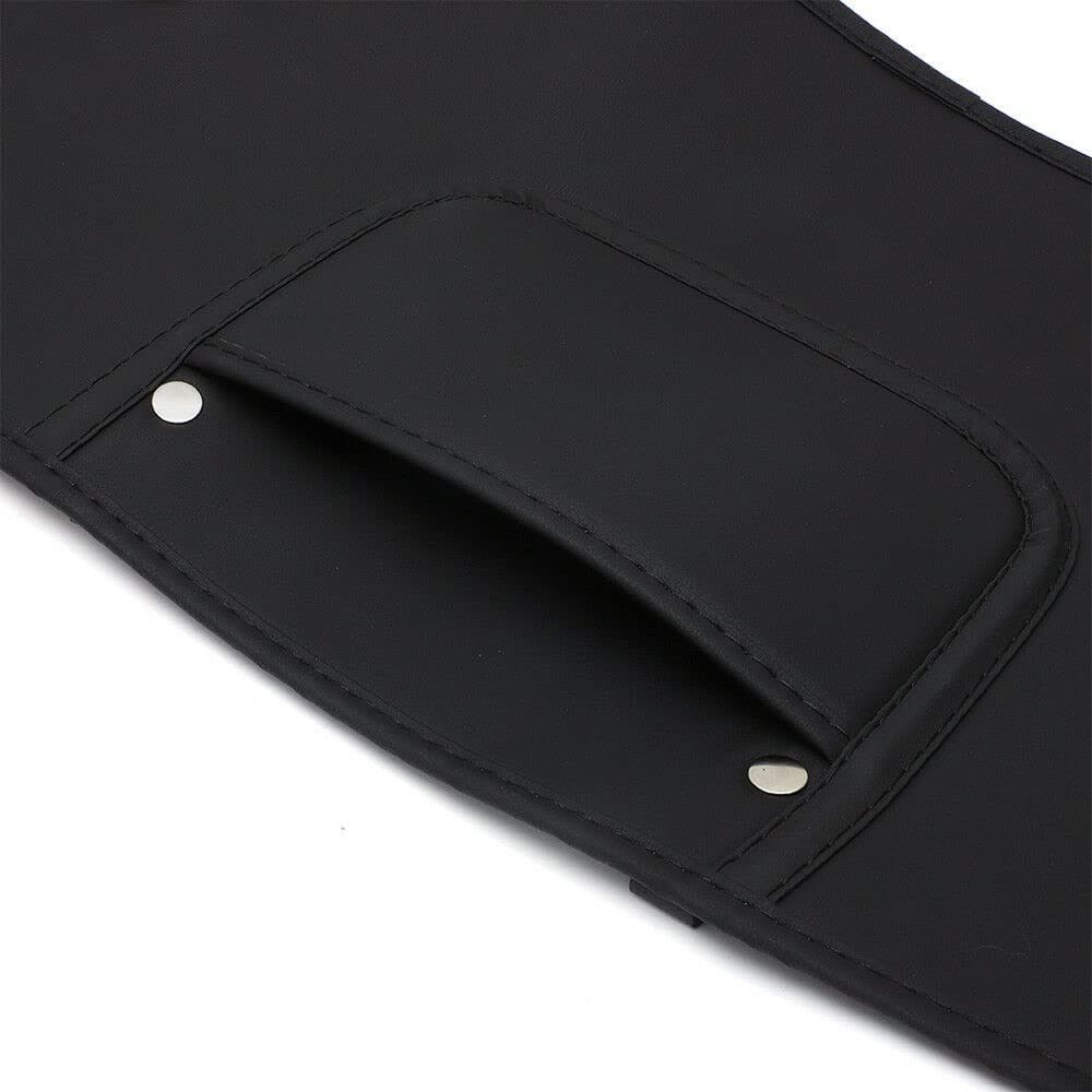 AuthEssentials Tesla Model 3 Model Y Model S LR/Plaid Leather Seat Back Kick Protectors Kick Mats Black Set of 2