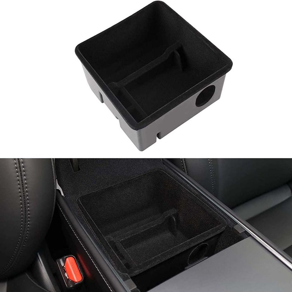 Tesla Model 3/Y  Rear Cup Holder Cover (Carbon Fiber Pattern )