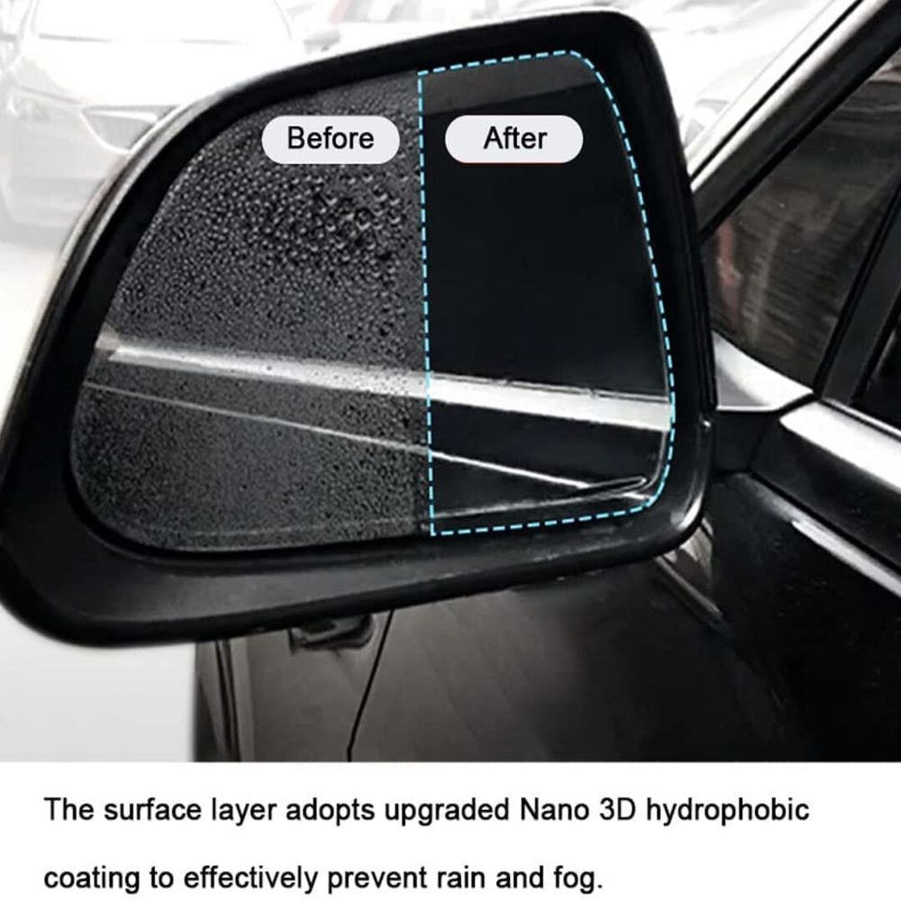 AuthEssentials-Tesla Model 3 Side Mirror Rain Guard Film Car Rearview Mirrors Waterproof Membrane Anti Rains Repellent Water Proof Resistant Rainproof Protector Films for Clear View Through Cars Window