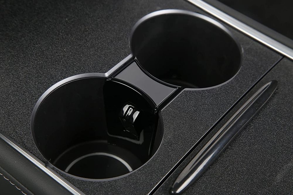 Tesla Model 3/Y Cup Holder Limiter Insert - Glossy Black