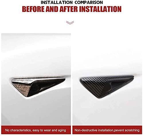 Tesla  Model X S 3 Y Side Camera Turn Signal Cover Carbon Fiber Pattern (Matte Black)