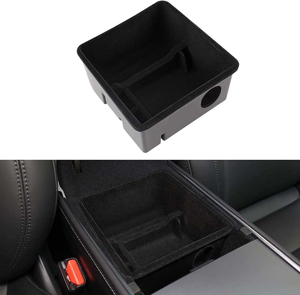 Tesla Model 3 / Y  Armrest Storage Box Organizer - Flocking