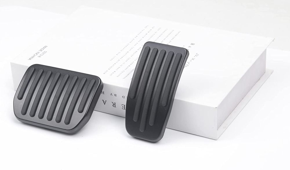 Auth Essentials Tesla Model 3 Model Y Foot Pedal Covers, Non-Slip Aluminum Performance Foot Accelerator Gas Brake Pedal Pads for Tesla Model 3/Y Accessories (Grey)