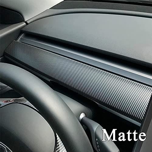 AuthEssentials-Tesla Model 3 Model Y Dashboard Cover Wrap ABS Matte Carbon Fiber Pattern Dash Cover Wrap Cap for Tesla Model 3 2017-2021 Model Y Dashboard Accessories