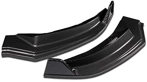 AuthEssentials-Front Lip for 2016-2020 Tesla Model 3, ABS Painted Carbon Fiber Coating Front Bumper Spoiler - 3pcs