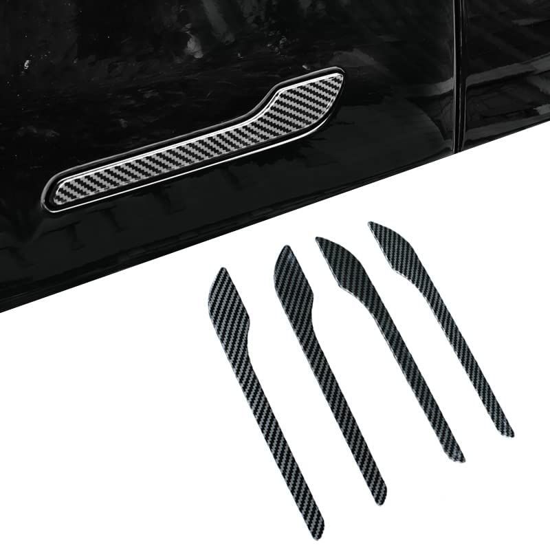 Model 3 Door Handle Overlays - Carbon Fibre Pattern