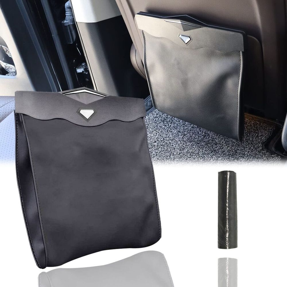AuthEssentials-Tesla Model 3 Trash Can Accessories for Back Seat Garbage Bag with Hanging Magnetic Buckle Waterproof Car Accessory
