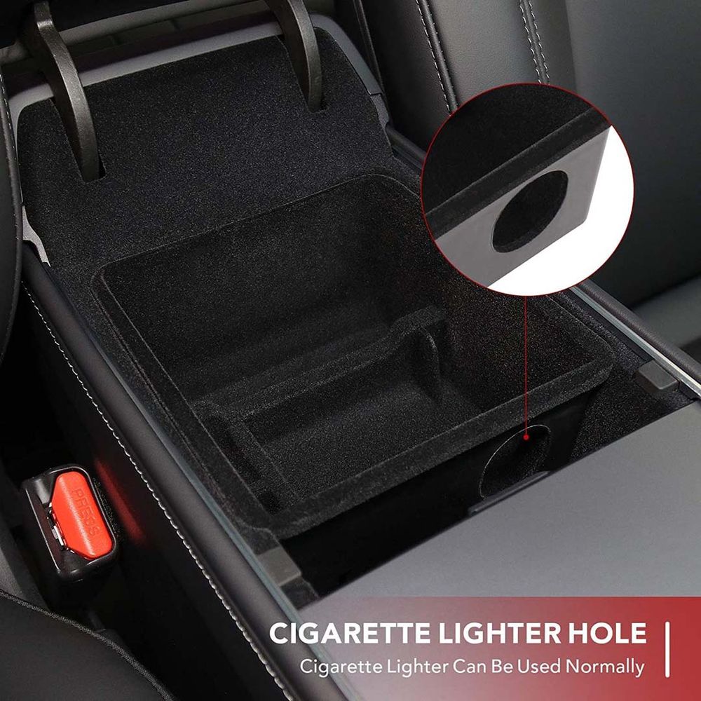 Tesla Model 3/Y  Rear Cup Holder Cover (Carbon Fiber Pattern )