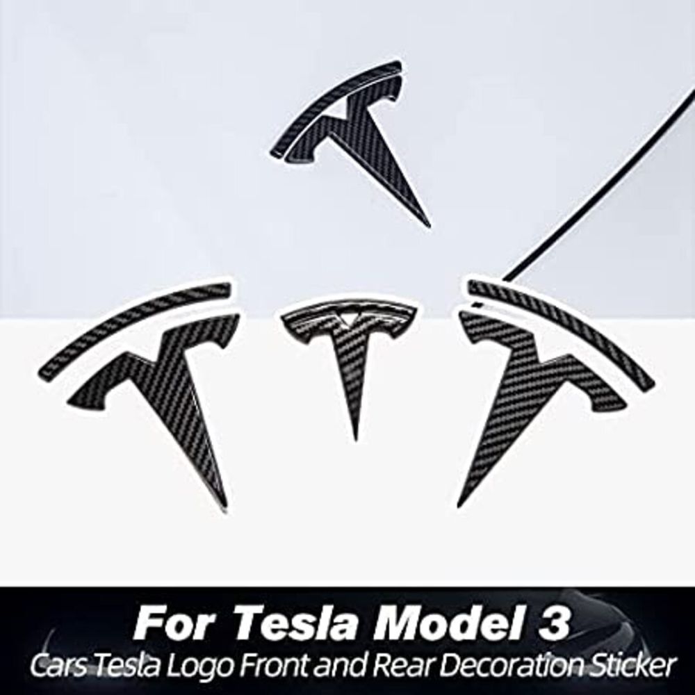 Click on the image to open expanded view AuthEssentials Model 3 Steering Wheel/Front Trunk/Rear Trunk Logo Cover Sticker Badge Decals 3Pcs/Set for fit Tesla Model 3 Emblem Accessories (Matt Carbon Fiber Pattern) (Matte Carbon) (Matte Carbon)