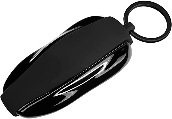 AuthEssentials Replacement Premium Silicon Keychain for Tesla Model S 3 X Y Key Fob Cover Key( Black)