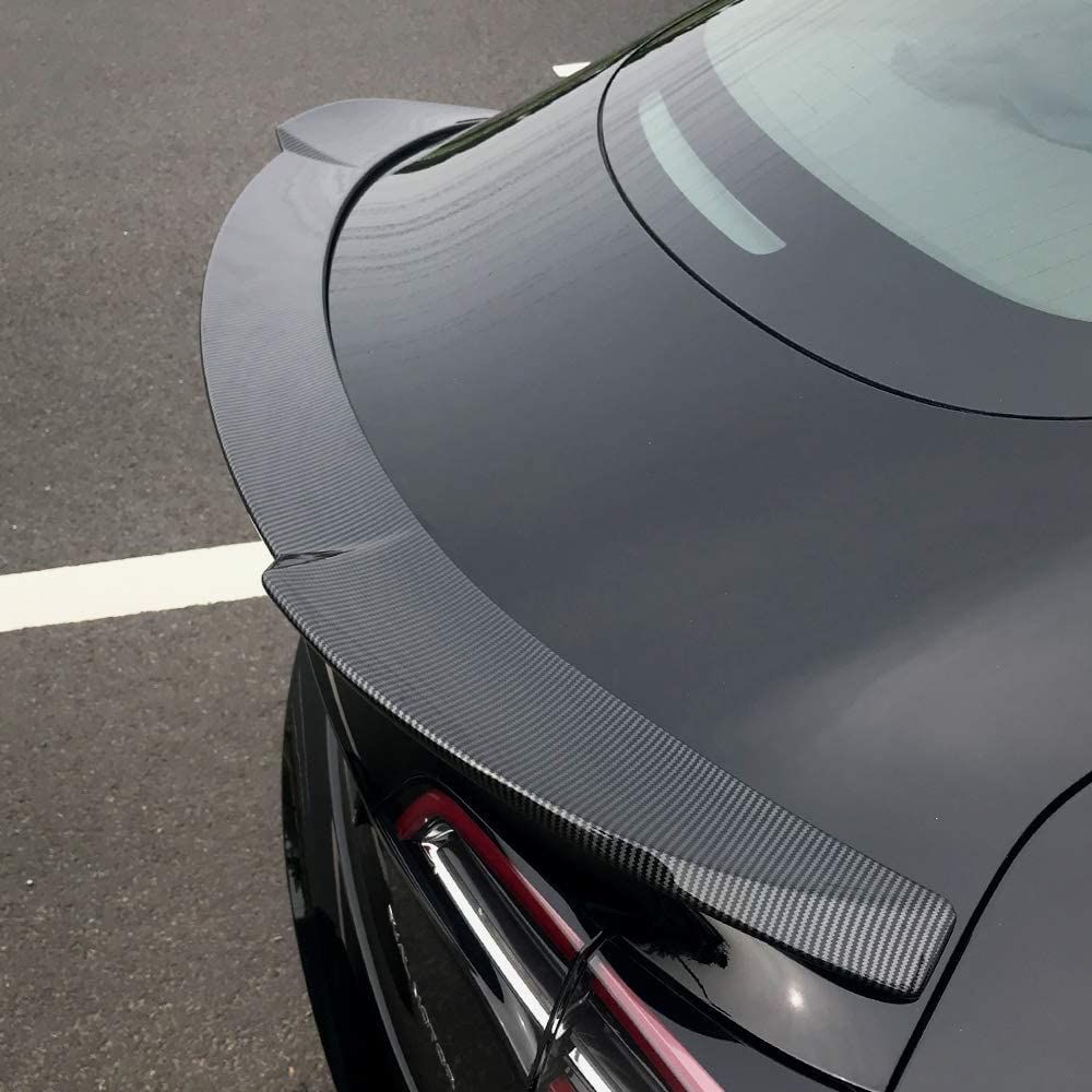 AuthEssentials-Fit Tesla Model 3 Spoiler Wing Sport Cars Rear Spoiler Car Styling Kits for Tesla Model 3 Accessories (Carbon Fiber Pattern )
